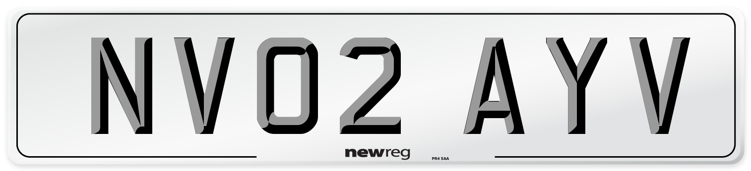 NV02 AYV Number Plate from New Reg
